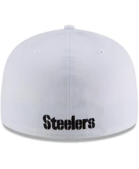 Men's New Era White Pittsburgh Steelers Omaha 59FIFTY Fitted Hat
