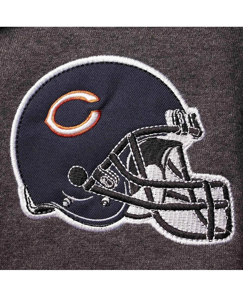 Men's Heathered Gray, Orange Chicago Bears Extreme Fireballer Pullover Hoodie