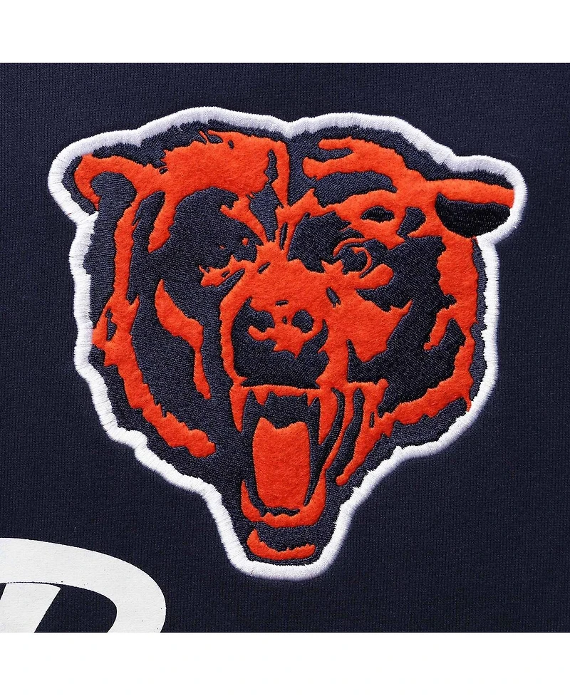 Men's Navy Chicago Bears Home Advantage Raglan Short Sleeve Pullover Hoodie