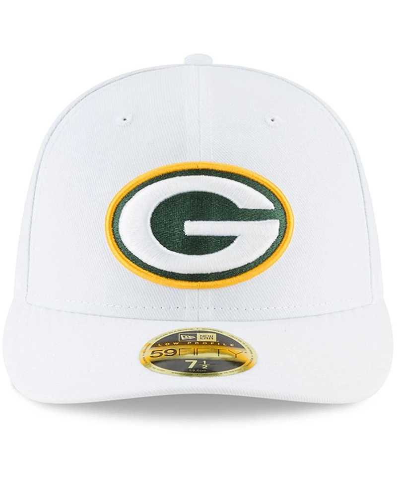 Men's White Green Bay Packers Omaha Low Profile 59FIFTY Fitted Hat
