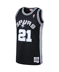 Men's Tim Duncan Black San Antonio Spurs Big and Tall Hardwood Classics Jersey
