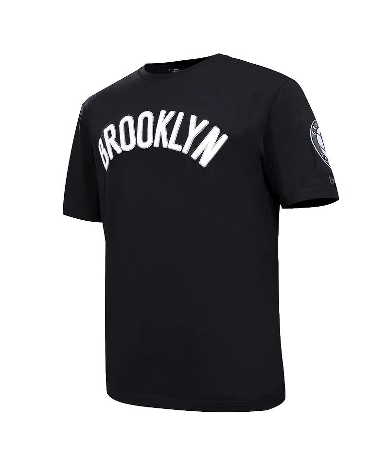 Men's Black Brooklyn Nets Chenille T-shirt