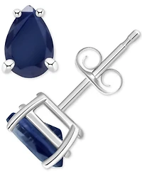 Sapphire Stud Earrings (1 ct. t.w.) 14k White Gold (Also Ruby & Emerald)