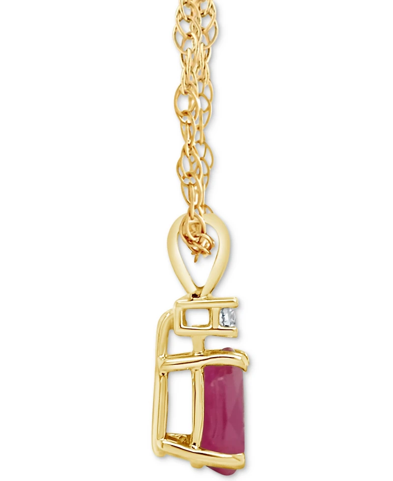Sapphire (1/2 ct. t.w.) & Diamond Accent 18" Pendant Necklace 14k Gold (Also Ruby Emerald)