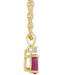 Sapphire (1/2 ct. t.w.) & Diamond Accent 18" Pendant Necklace 14k Gold (Also Ruby Emerald)