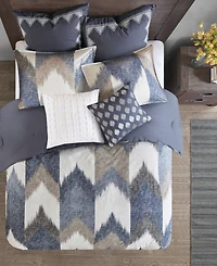 Ink+Ivy Alpine Chevron Stripe Reversible Comforter Set, Full/Queen