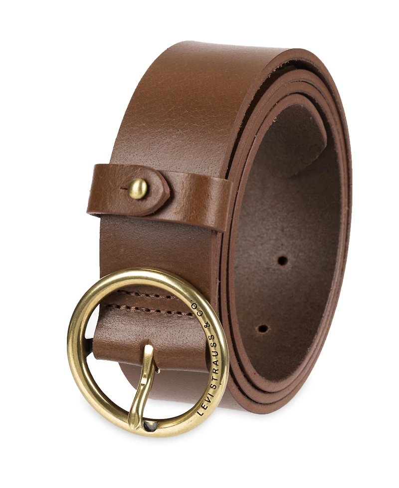 Levi's Women's Circular Center Bar Buckle Leather Belt