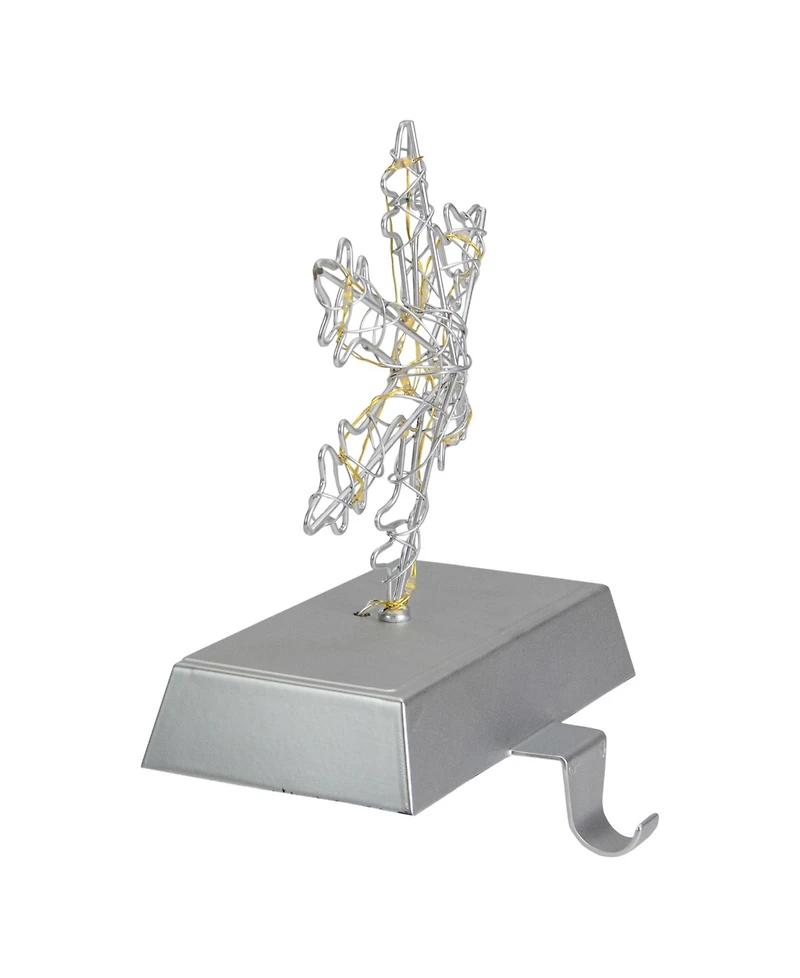 7.5" Led Lighted Wired Snowflake Christmas Stocking Holder