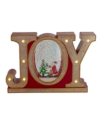 11" Led Lighted Joy Christmas Glitter Snow Globe
