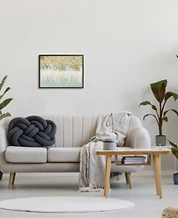 Stupell Industries Abstract Gold-Tone Tree Landscape Painting Black Framed Giclee Texturized Art, 16" x 20"