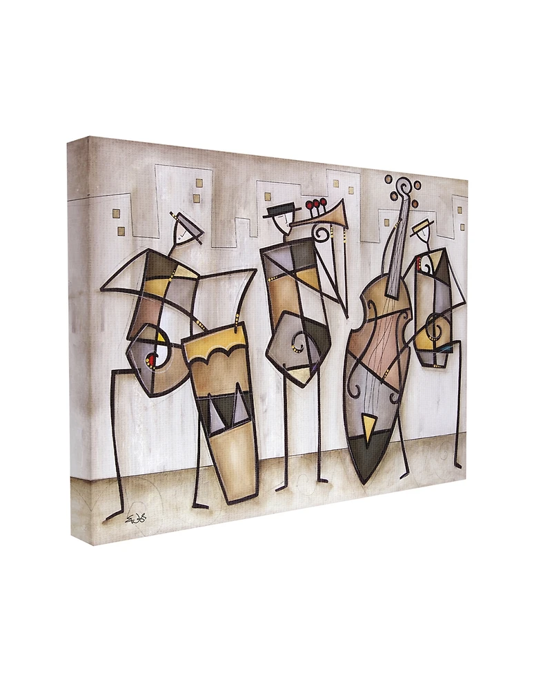 Stupell Industries Musical Trio Abstract Modern Painting Stretched Canvas Wall Art, 16" x 20"