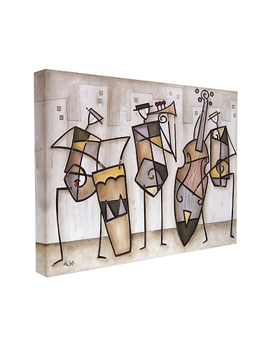Stupell Industries Musical Trio Abstract Modern Painting Stretched Canvas Wall Art, 16" x 20"