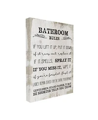 Stupell Industries Bathroom Rules Funny Word Wood Textu Design Stretched Canvas Wall Art Collection By Daphne Polselli