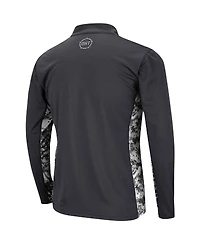 Men's Charcoal Pitt Panthers Oht Military-Inspired Appreciation Digi Camo Quarter-Zip Jacket