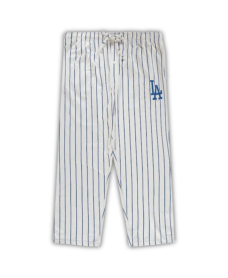 Men's White, Royal Los Angeles Dodgers Big and Tall Pinstripe Sleep Set