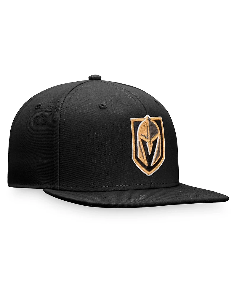 Men's Black Vegas Golden Knights Core Primary Logo Snapback Adjustable Hat