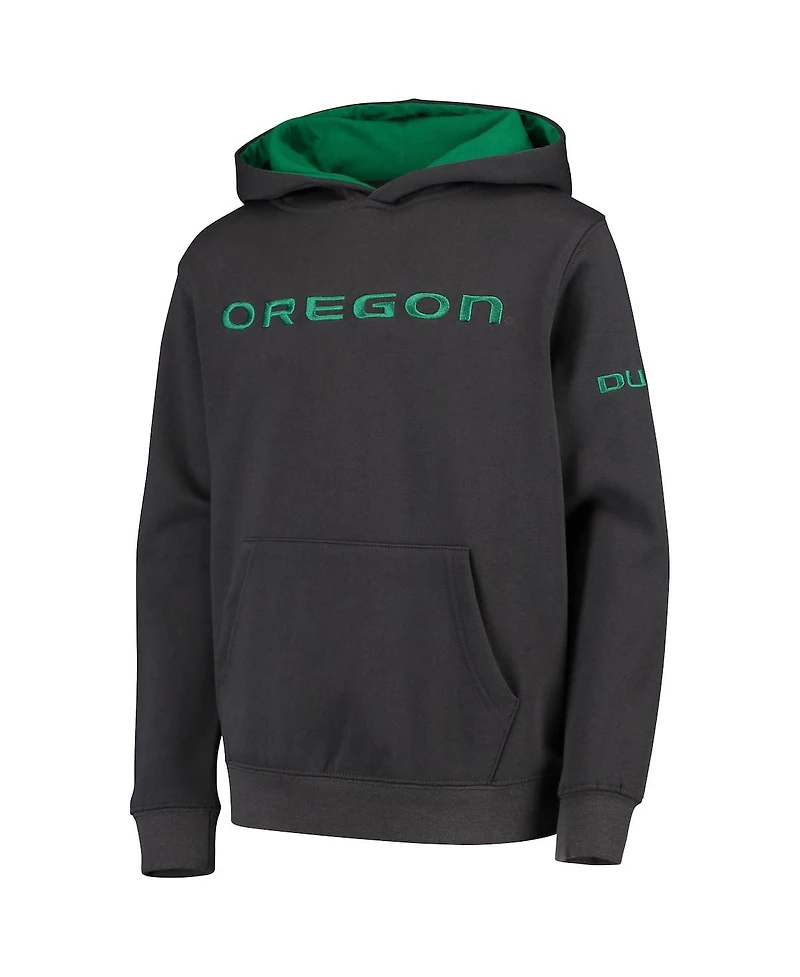 Big Boys Charcoal Oregon Ducks Logo Pullover Hoodie