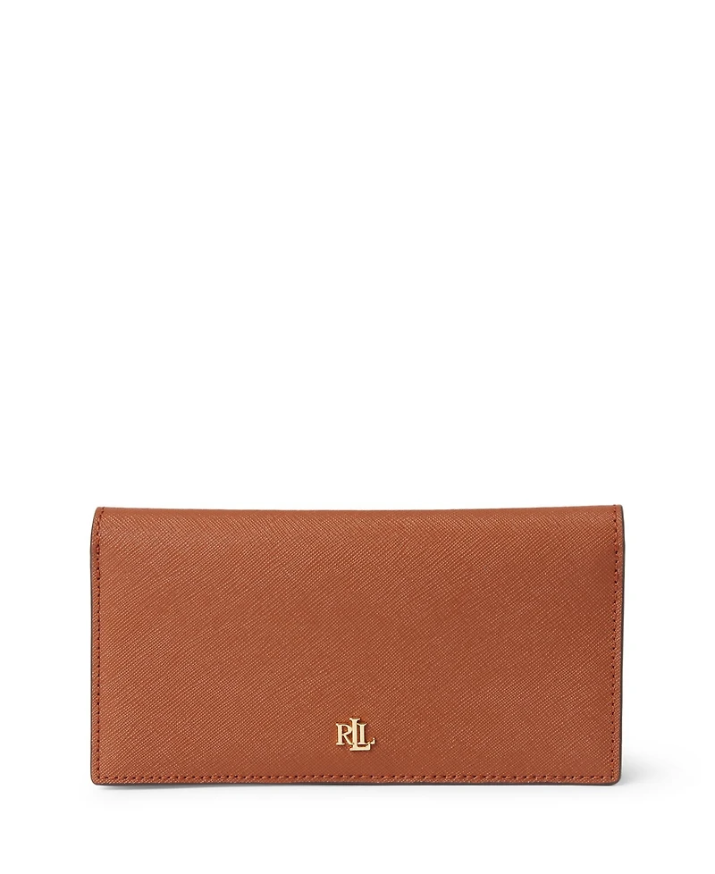 Lauren Ralph Crosshatch Leather Slim Snapped-Closure Wallet