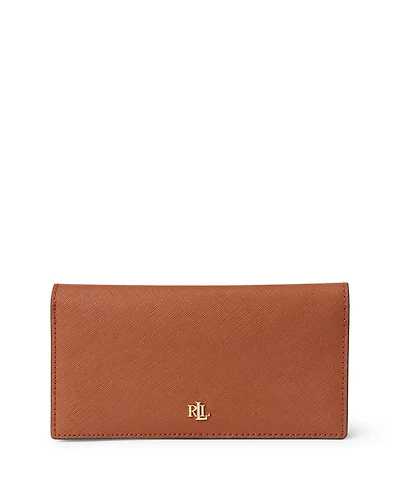 Lauren Ralph Crosshatch Leather Slim Snapped-Closure Wallet
