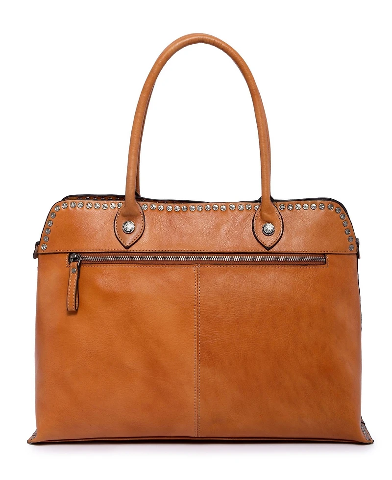 Old Trend Women's Genuine Leather Soul Stud Satchel Bag