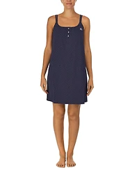 Lauren Ralph Cotton Knit Double-Strap Nightgown