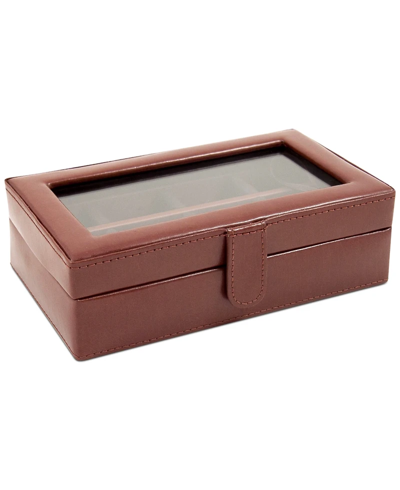 Bey-Berk Leather 12-Piece Cufflinks Box