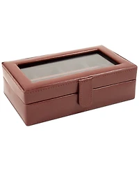 Bey-Berk Leather 12-Piece Cufflinks Box