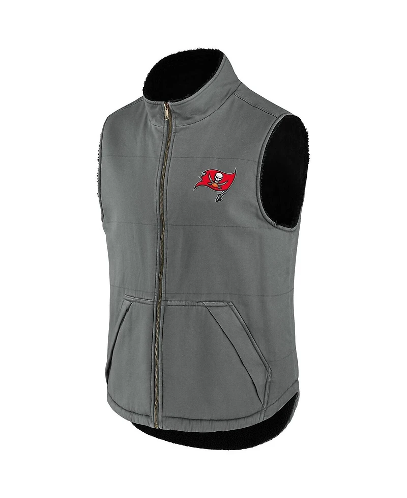 Men's Nfl X Darius Rucker Collection By Fanatics Gray Tampa Bay Buccaneers Sherpa-Lined Full-Zip Vest