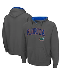 Men's Colosseum Gray Florida Gators Arch and Logo 3.0 Full-Zip Hoodie