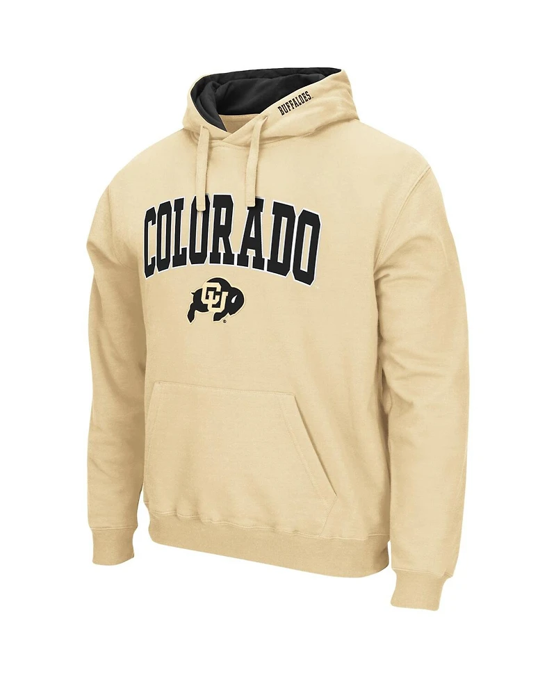 Men's Colosseum Gold Colorado Buffaloes Arch and Logo 3.0 Pullover Hoodie
