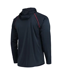 Men's Starter Navy Houston Texans Raglan Long Sleeve Hoodie T-shirt