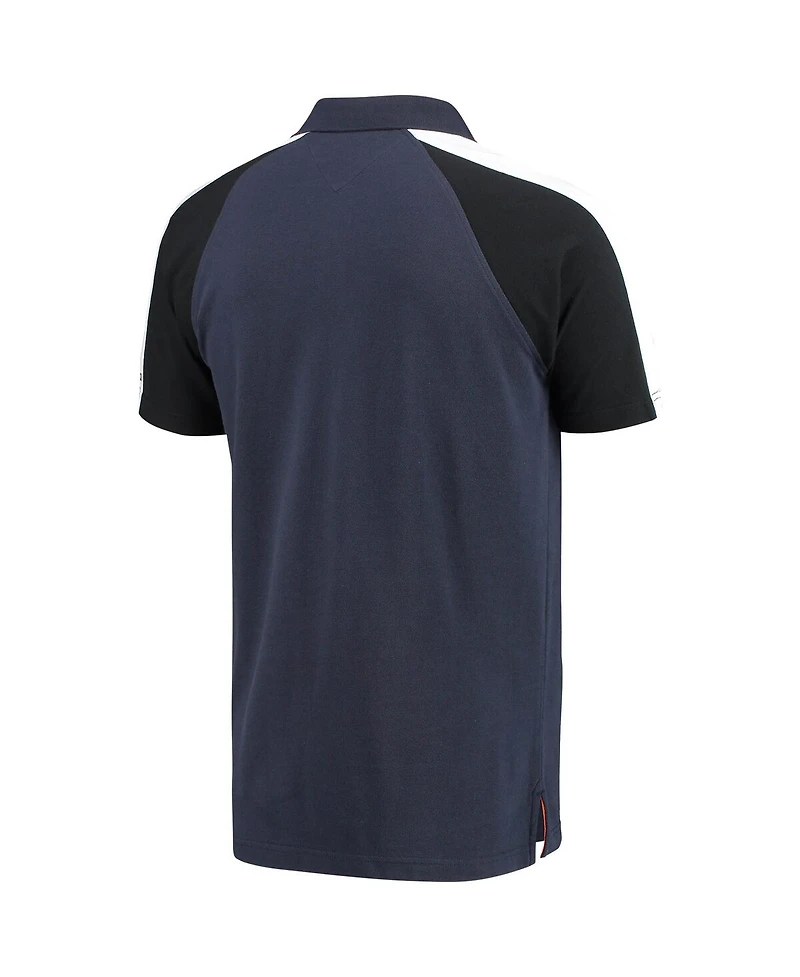 Men's Tommy Hilfiger Navy, White Chicago Bears Holden Raglan Polo Shirt
