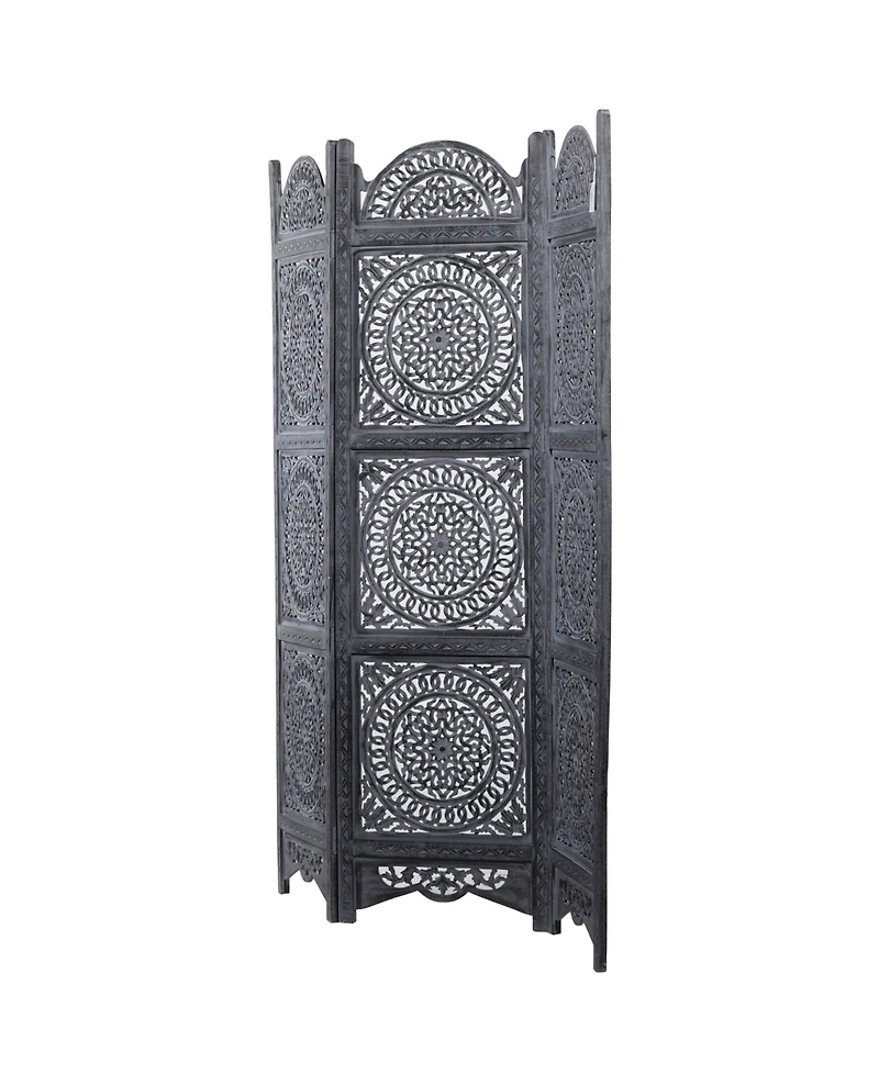 Mango Wood Eclectic Room Divider Screen