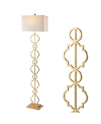 Selina Iron Ogee Trellis Modern Led Floor Lamp