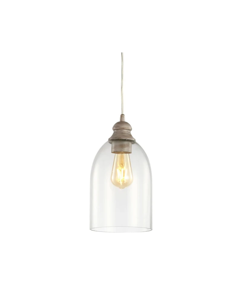 Fontaine 6.25" Adjustable Greige Glass Led Pendant