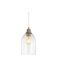 Fontaine 6.25" Adjustable Greige Glass Led Pendant