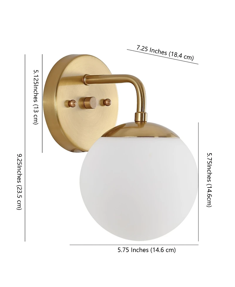 Louis Parisian Globe 1-Light Metal/Frosted Glass Modern Contemporary Led Vanity