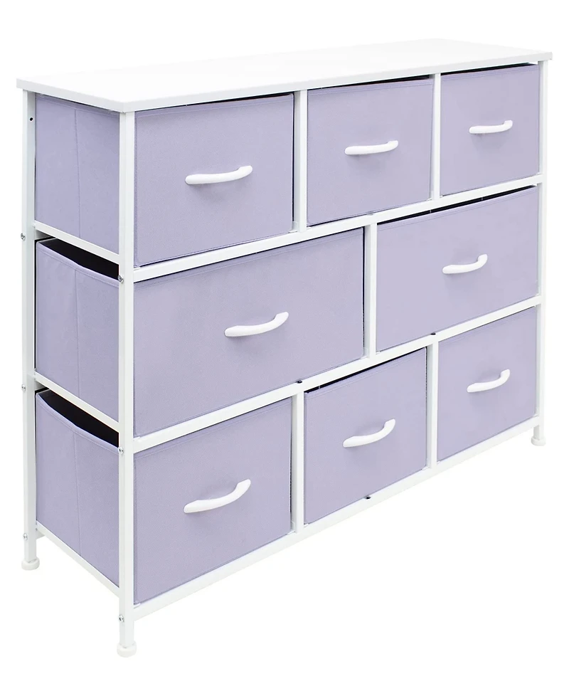 Sorbus 8 Drawers Wide Dresser - Organizer Unit with Steel Frame Wood Top and