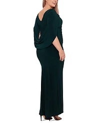 Betsy & Adam Plus Ruched Gown