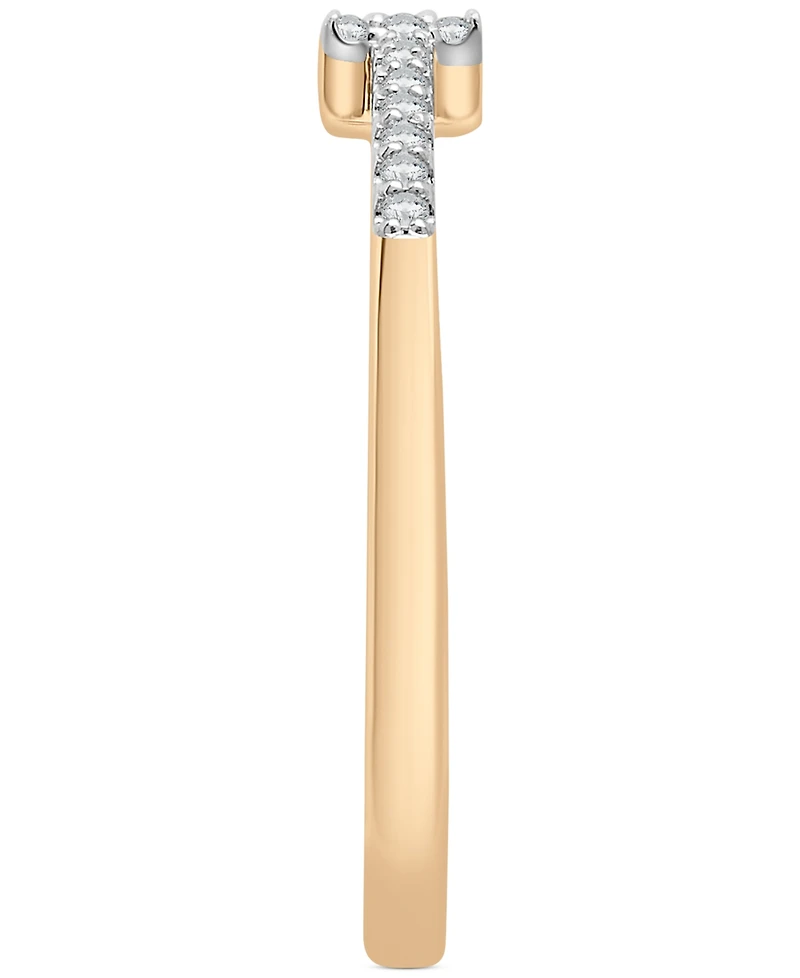 Wrapped Open Bar Cuff Ring (1/10 ct. t.w.) 14k Gold, Created for Macy's