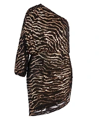 City Chic Plus Sequin Stripe Dress