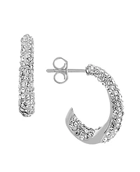 And Now This Pave Crystal C-Hoop Post Earrings
