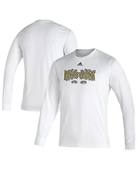 Men's adidas White Miami Hurricanes Touchdown Ring Creator Long Sleeve T-shirt
