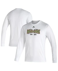 Men's adidas White Miami Hurricanes Touchdown Ring Creator Long Sleeve T-shirt
