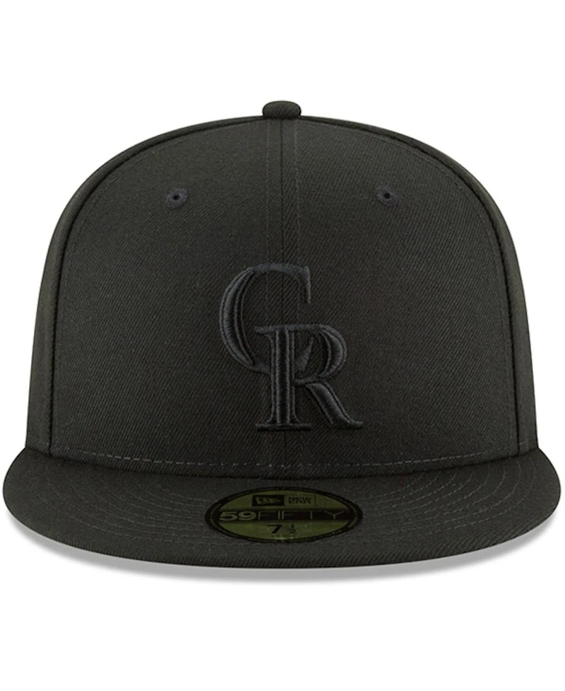 Men's New Era Black Colorado Rockies Primary Logo Basic 59FIFTY Fitted Hat
