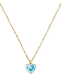 Kate Spade New York Gold-Tone Birthstone Heart Pendant Necklace, 16" + 3" extender