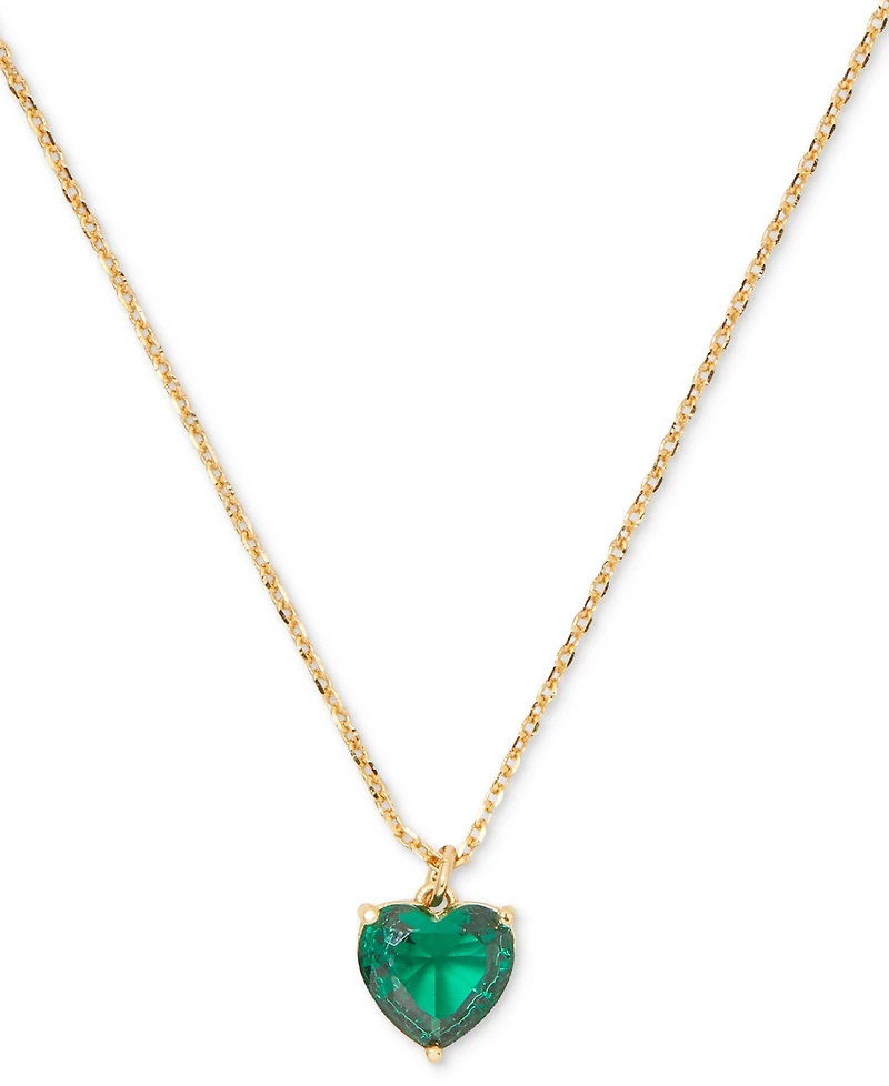 Kate Spade New York Gold-Tone Birthstone Heart Pendant Necklace, 16" + 3" extender