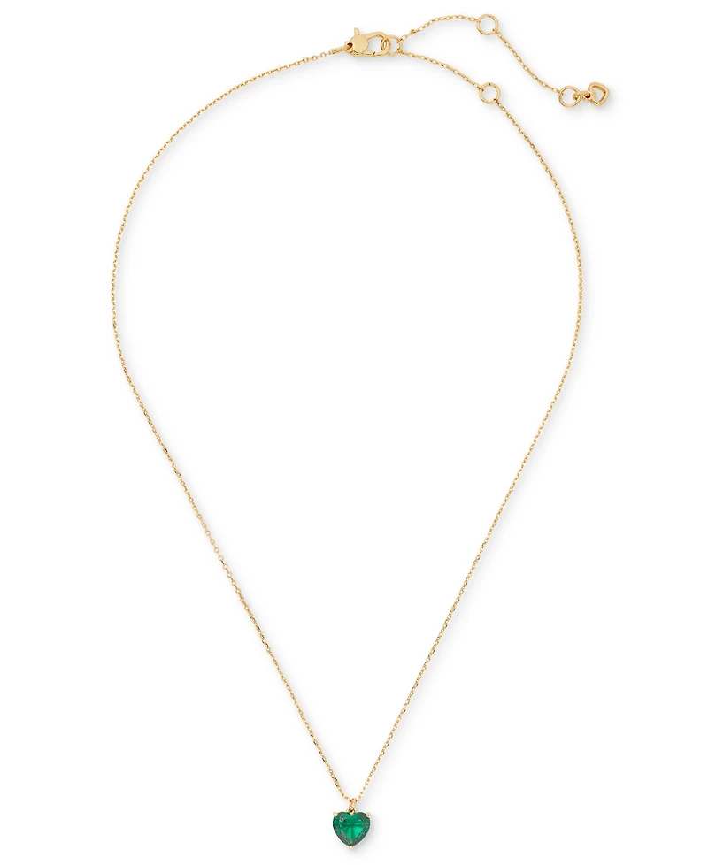 Kate Spade New York Gold-Tone Birthstone Heart Pendant Necklace, 16" + 3" extender