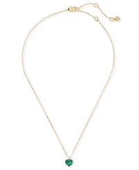 Kate Spade New York Gold-Tone Birthstone Heart Pendant Necklace, 16" + 3" extender