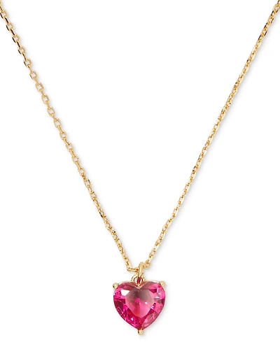 Kate Spade New York Gold-Tone Birthstone Heart Pendant Necklace, 16" + 3" extender